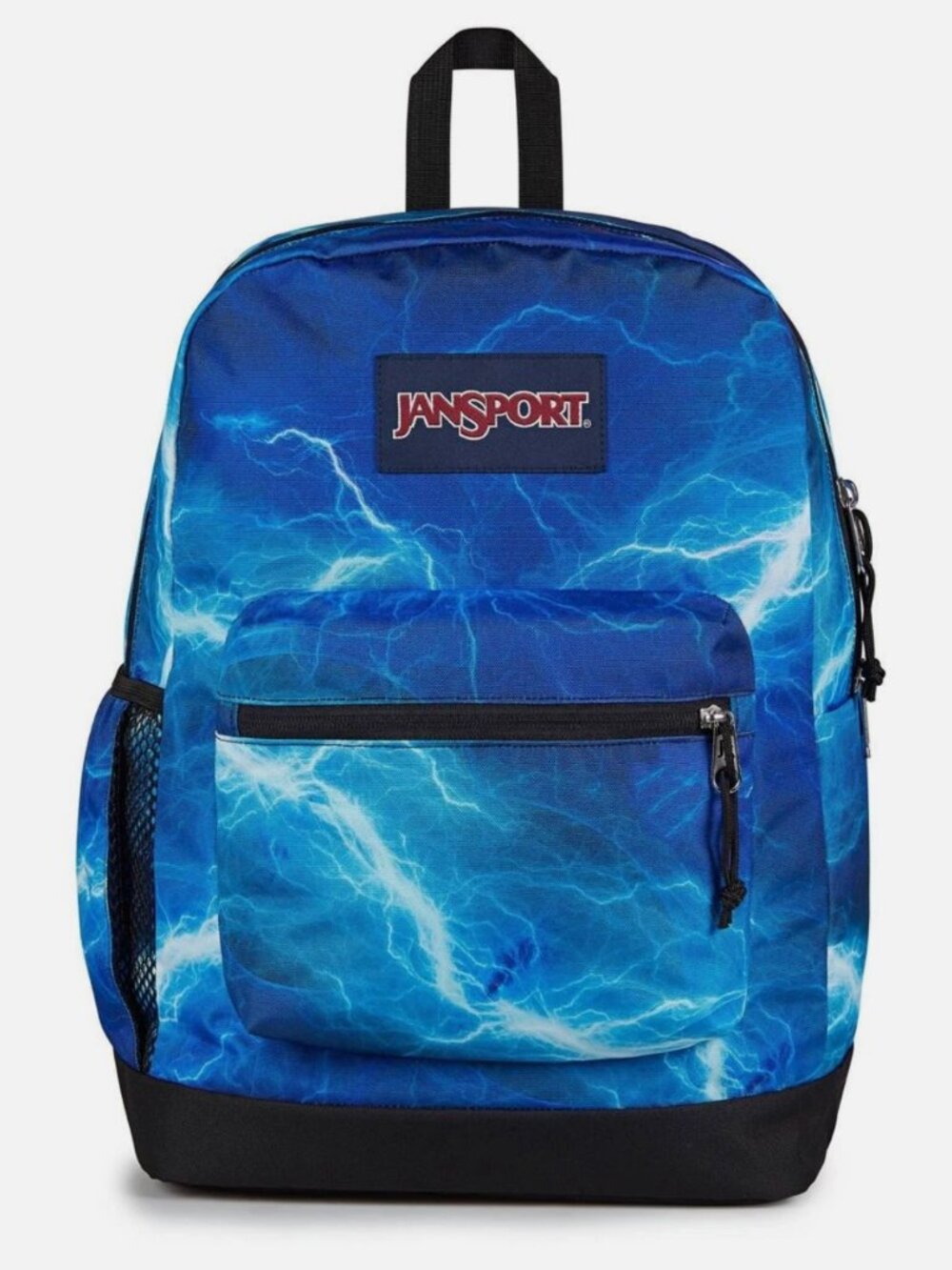 New Jansport Cross Town Plus 17" Backpack It's Electric Lightning Bolts Blue